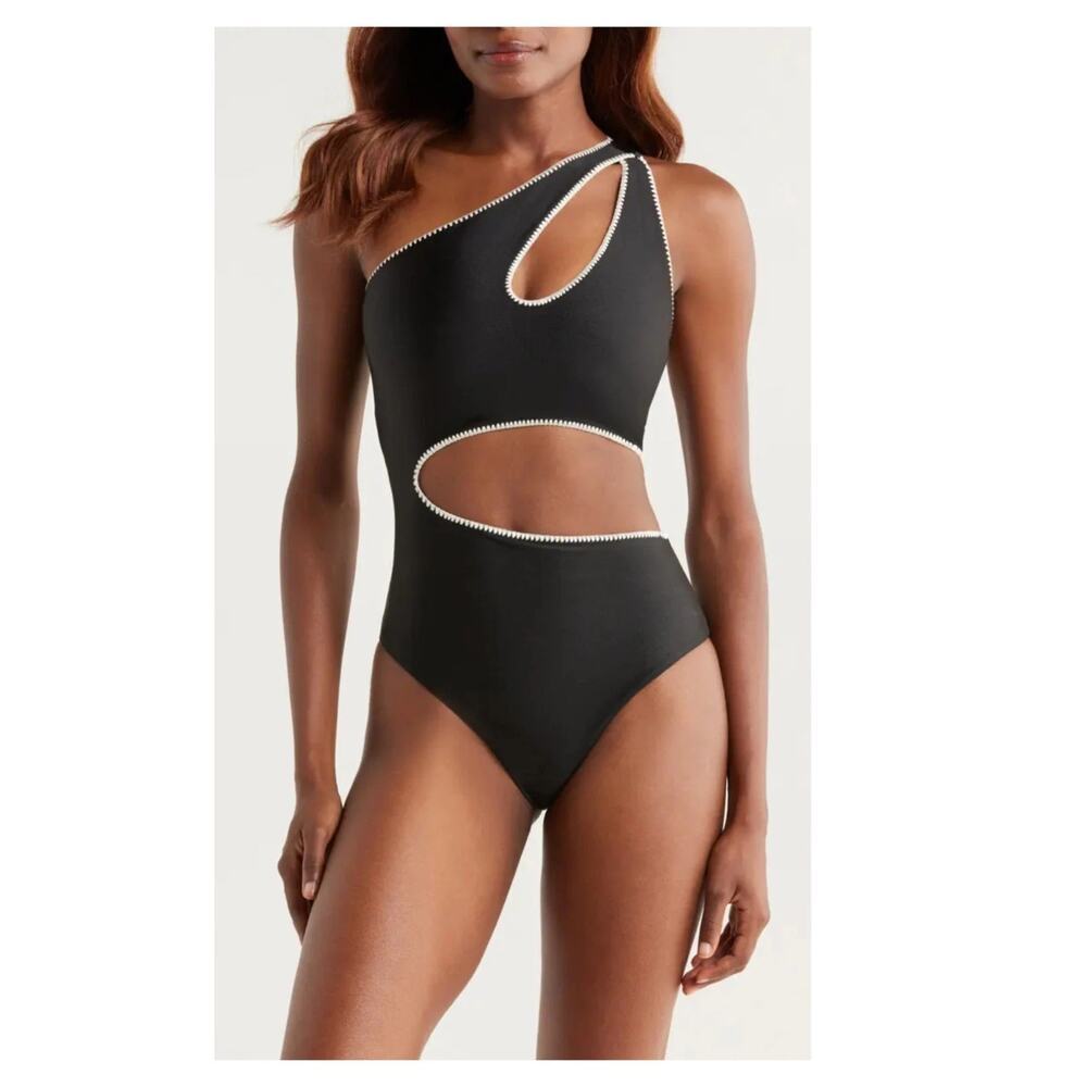 NEW BOAMAR Etro Asymmetric Cutout One-Piece Swimsuit Size Medium